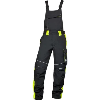 pracovní kraťasy ARDON NEON Pracovní kalhoty s laclem černo-žluté zkrácené XL H6434/XL