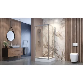 Aquatek MASTER A4 80cm Chrom Sprchová zástěna čtvercová