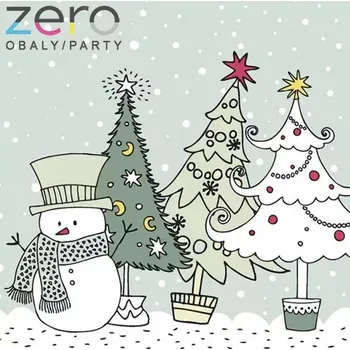 Papírový ubrousek Ubrousky &#039;Daisy&#039; 33 x 33 cm 3N (20 ks) - (Vánoce) sněhulák mezi stromečky