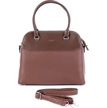 Tříoddílová tmavěhnědá kabelka do ruky David Jones 6825-2