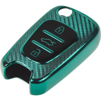 TPU obal pro klíč Hyundai/Kia, carbon zelený