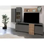 SALMA obývací stěna, grafit/dub taxo