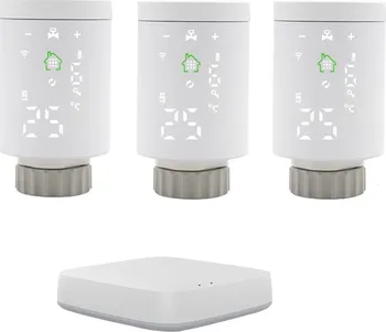 Hlavice pro radiátor Termostatická Wi-Fi hlavice Designo 3 ks + brána Zigbee