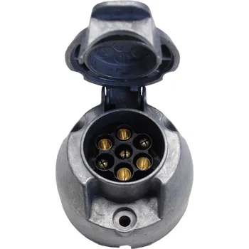 Zásuvka 7+1pin (DIN), s odpojením lmh. světla, IP44, kovová, TowTec