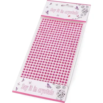 Samolepicí kamínky na lepicím proužku Ø4 mm, barva 11 pink