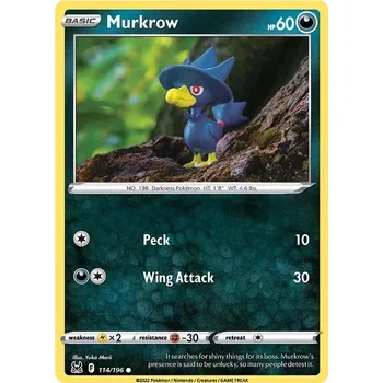 Sběratelská karetní hra Murkrow 114/196 - Lost Origin Typ karty: Non-Holo