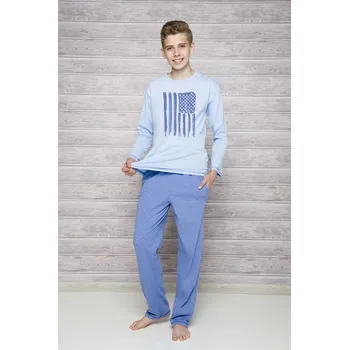 Chlapecké pyžamo Taro, chlapecké pyžamo 1175-Karol, dlouhý rukáv, světle modrá, vel. 146