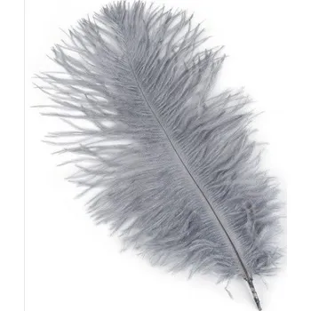 Pštrosí peří 20-25 cm, barva šedá