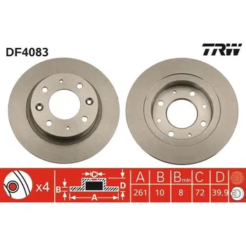 Autodíl Brzdový kotouč TRW DF4083