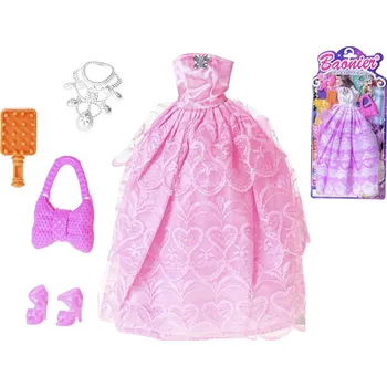 Doplněk pro panenku Šaty pro panenku s doplňky 2 barvy