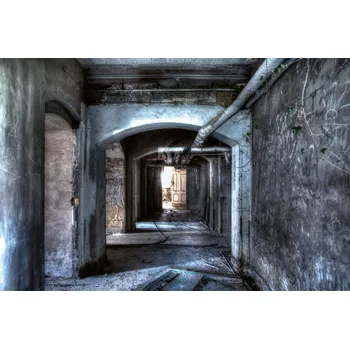 Fototapeta DIMEX | Vliesová fototapeta Chodba suterénu MS-5-0863 | 375 x 250 cm| bílá, hnědá, šedá + Vliesová fototapeta na stěnu DIMEX Chodba suterénu MS50863 v rozměru 375 x 250 cm + lepidlo zdarma