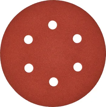 Brusný papír MILWAUKEE Brusný papír – Suchý zip (6 otvorů) &#8709; 150mm, zrn. 180 (5 ks)