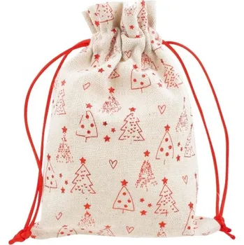 Dárková taška Pytlík látkový s lesklým potiskem 13 x 18 cm, stromky