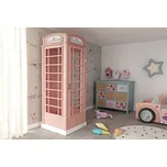 Výstavní skříň / Vitrína - Telefonni budka - růžová