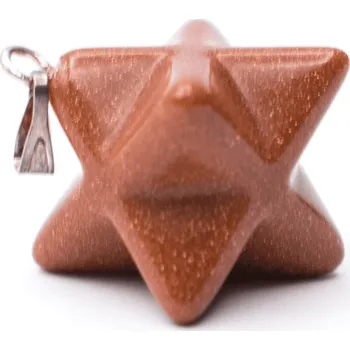 Přívěsek Milujeme Kameny Avanturín oranžový syntetický – Merkaba – tromlovaný kámen – přívěsek 240021