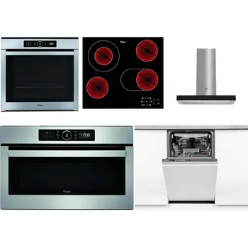 Set domácích spotřebičů WHIRLPOOL ABSOLUTE AKZM 8480 IX + WHIRLPOOL AKT 8190/BA + WHIRLPOOL WHBS 62F LT K + WHIRLPOOL ABSOLUTE AMW 730 IX + WHIRLPOOL WSIO 3O34 PFE X