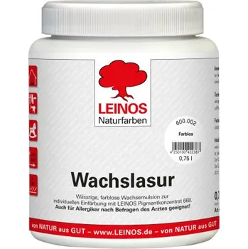Olej na dřevo LEINOS 600.002 - Vnitřní vosková lazura transparentní 0,75lt LEINOS L-600.002 000750