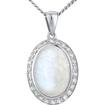 Přívěsek Stříbrný přívěsek s přírodním Měsíčním kamenemJST16919MS