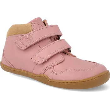 Dětská sportovní obuv Barefoot dětské kotníkové boty Blifestyle - Raccoon bio velcro rose růžové Velikost: 30