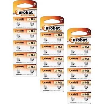 Článková baterie Deminas Trojbalení - Výkonné alkalické baterie AG3 30 ks