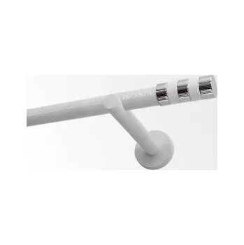 Garnýž jednoduchá 19mm biela leskla koncovka Valec