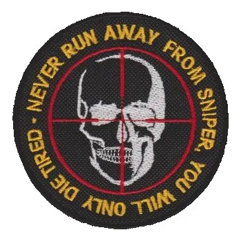 Nášivka NAVYS Nášivka Sniper lebka Never runaway from sniper D-42