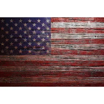 Fototapeta DIMEX | Vliesová fototapeta Vlajka USA na dřevě MS-5-3016 | 375 x 250 cm | modrá, červená, bílá + Vliesová fototapeta na stěnu DIMEX Vlajka USA na dřevě MS53016 v rozměru 375 x 250 cm + lepidlo zdarma