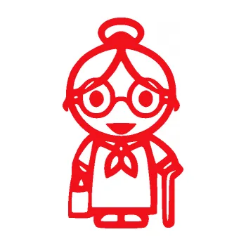 samolepka Babička 001 pravá (10 - červená) SAMOLEPKA NA AUTO, NÁLEPKA, FÓLIE, POLEP, TUNING, VLASTNÍ TEXT, TISK, AUTOSAMOLEPKY.cz, POLEPY, OBRÁZEK, LOGO, 3D STICKERS