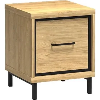 Noční stolek Noční stolek M16 MEDIOLAN hikora + kovové nožičky, 40 x 41 x 51 cm