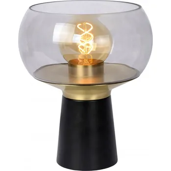 Lampička Lucide 05540/01/30 FARRIS dekorativní stolní svítidlo V280mm | 1xE27 - černá, kouřové sklo + sada - Trio LED žárovka 2x10W | E27 | 3000K | 806lm