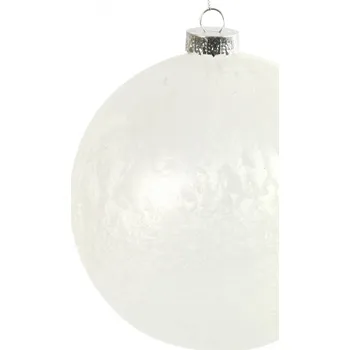 Vánoční dekorace Bílá vánoční baňka Yana XL (117822 *036 769704 XL baňka Yana bílá)