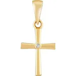 Stříbrný - pozlacený přívěsek křížek Diniel s čirým Brilliance Zirconia MW1178PGP