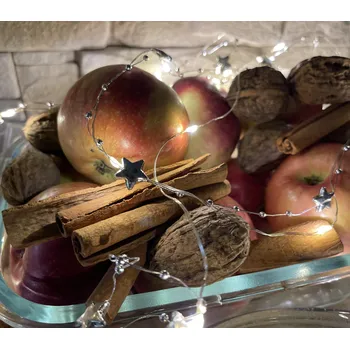 Vánoční dekorace Dekorativní nano řetěz na baterie 40LED/4m s časovačem - hvězdičky bílá teplá