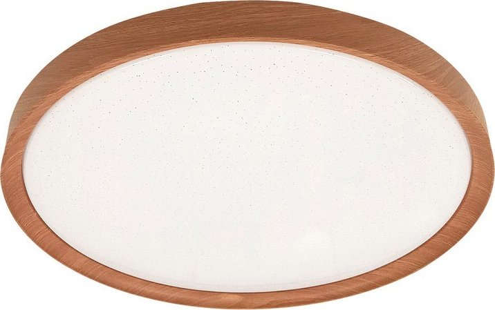 Rabalux 3500 LED stropní svítidlo Sherwood 1x50W | 4000lm | 3000-6500K | RGB - dálkové ovládání, nastavitelná teplota osvětlení, hvězdný efekt, časovač, noční režim, stmívatelné, dřevo + GE 93063342 LED žárovka 1x3.5W | E14 | 250lm | 2700K - bílá