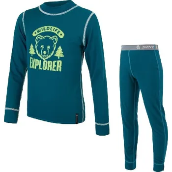 Set dětského termoprádla Sensor Double Face set Wild Safír Velikost: 120