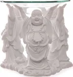 Smějící se Buddha aroma lampa 11 cm bílá