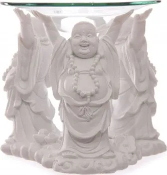Aroma lampa Smějící se Buddha aroma lampa 11 cm bílá