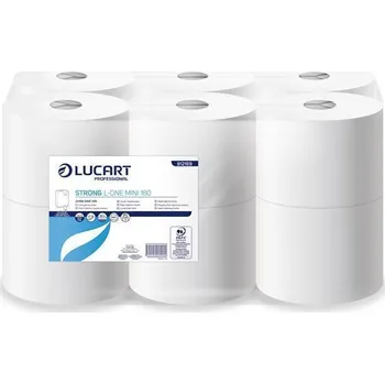 Toaletní papír Strong L-One mini 180, bílá, 2 vrstvy, 12 rolí, LUCART 812169J ,balení 12 ks LUCART