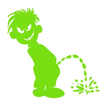 Samolepicí dekorace na vozidlo Boy čůrá 007 pravá (04 - zelená kawasaki) SAMOLEPKA NA AUTO, NÁLEPKA, FÓLIE, POLEP, TUNING, VLASTNÍ TEXT, TISK, AUTOSAMOLEPKY.cz, POLEPY, OBRÁZEK, LOGO, 3D STICKERS