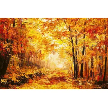 Fototapeta DIMEX | Vliesová fototapeta Malba - Podzimní les MS-5-2033 | 375 x 250 cm| žlutá, oranžová, hnědá + Vliesová fototapeta na stěnu DIMEX Malba - Podzimní les MS52033 v rozměru 375 x 250 cm + lepidlo zdarma