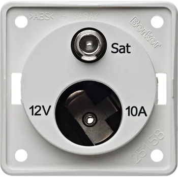 Elektrická zásuvka BERKER SAT zásuvka s 12V zásuvkou, polární bílá