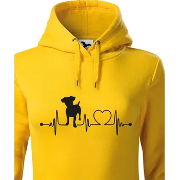 Dámská mikina Dámská mikina Jack Russell teriér tep, Barva Žlutá, Velikost S, Canvas Dámská mikina Bezvatriko.cz 1164