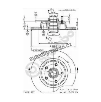Brzdový kotouč Brzdový kotouč BREMBO 08.4875.10 - VOLVO