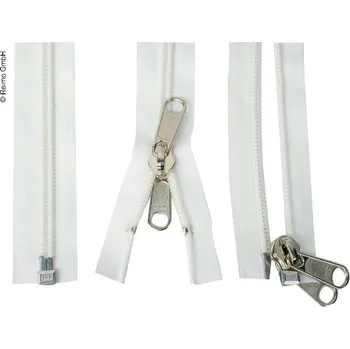 Zip REIMO Zip bílý s dvojitou rukojetí jezdce 240 cm dlouhý