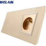 WELAIK dotykový vypínač ř.6/7+zásuvka FR- ivory creme set.