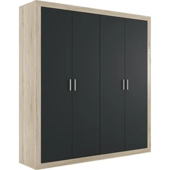 Šatní skříň SARA skříň SZF4D, dub sonoma/grafit