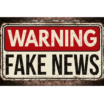 Fototapeta DIMEX | Vliesová fototapeta Cedule - Falešné zprávy MS-5-2056 | 375 x 250 cm| červená, černá + Vliesová fototapeta na stěnu DIMEX Cedule - Falešné zprávy MS52056 v rozměru 375 x 250 cm + lepidlo zdarma