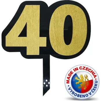 Jedlá dekorace na dort VypálímTi.cz 3D Zápich do dortu - Jubilejní 40