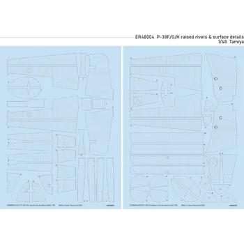 Plastikový model Eduard 1/48 P-38F/G/H raised rivets & surface details (TAMIYA)