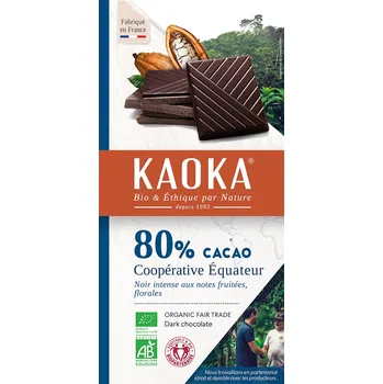 Čokoláda Čokoláda hořká Ekvádor 80 % 100 g BIO KAOKA